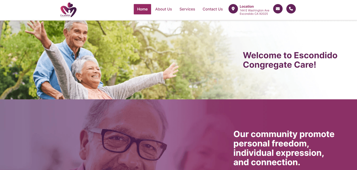 Escondido Congregate Care Website preview