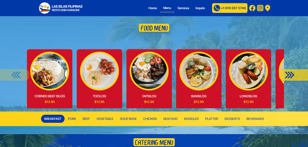 Las Islas Filipinas Resto & Karaoke Website preview